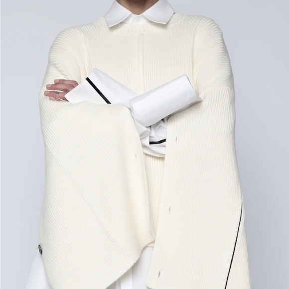 Peter Do cape cashmere sweater M/L generous fit heavier knit luxurious - Picture 3 of 8